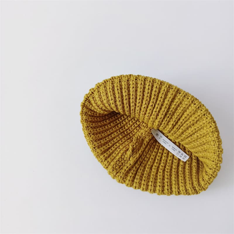 Solid Color Curling Baby Knitted Sleeve Cap view 15