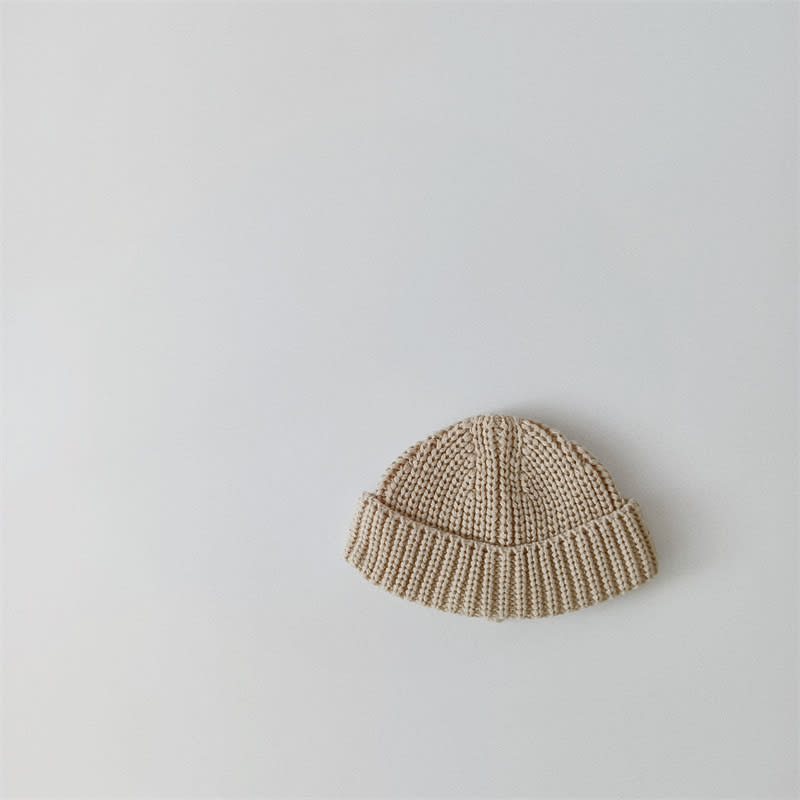 Solid Color Curling Baby Knitted Sleeve Cap view 5