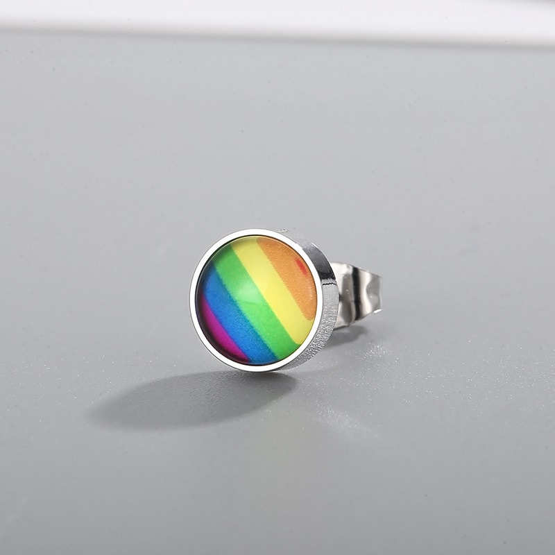 Stainless Steel Fashion Creative Rainbow Geometric Earrings view 16
