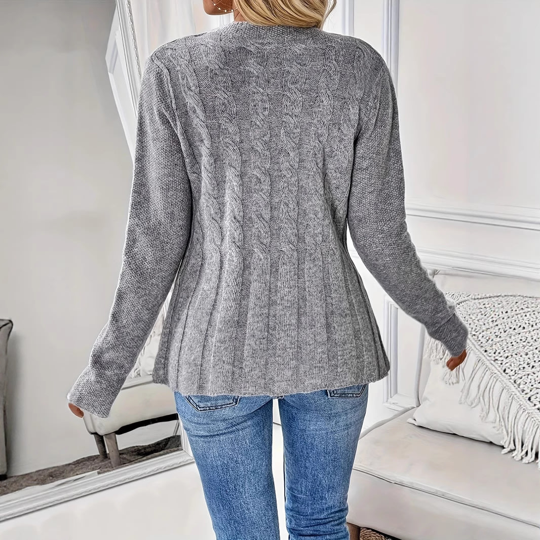 Women's Single-breasted Casual Long-sleeved Knitted Cardigan view 4