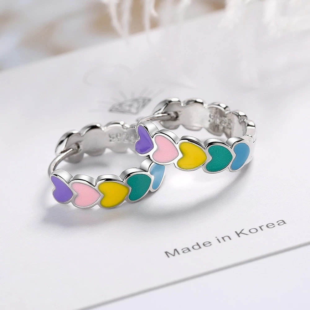 Epoxy Rainbow Love Ear Clip Compact view 7