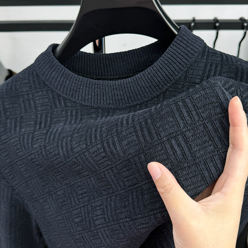 Warm Leisure Round Neck Fashion Men's Top view 3