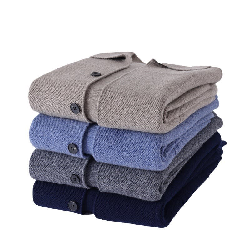 Sweater Men's Lapel Cardigan Pocket view 5