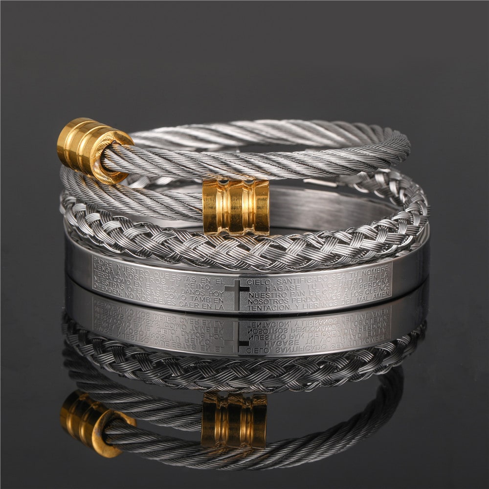 Titanium Steel Bracelet Suit Punk Creative Personality Roman view 19