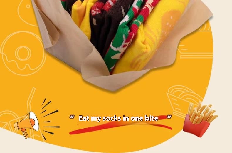 Christmas Creative Hamburger Socks Party Socks Gift view 6