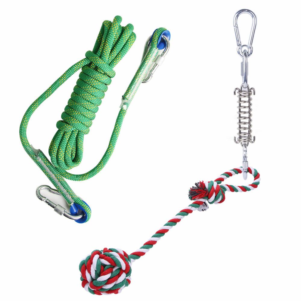 Outdoor Funny Dog Toy Stainless Steel Spring Suspension Cotton String Households Outdoor Toy Training view 18