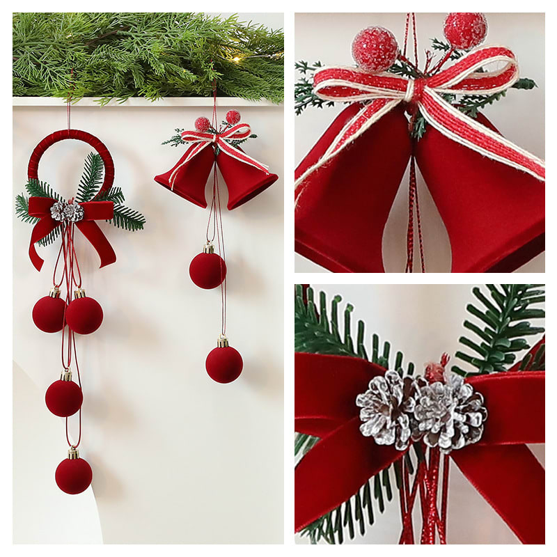 Exquisite Christmas Shop Windows Tree Hanging Decorations Ornaments Festival Party Atmosphere Decoration Props Christmas Bells view 3
