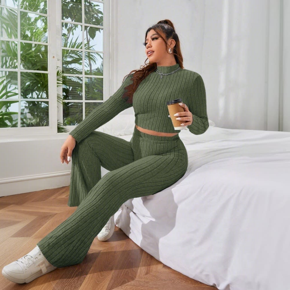 Autumn And Winter Solid Color Comfortable Slim Fit Two-piece Suit view 6