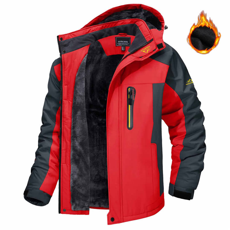 Winter Hooded Jacket Fashion Casual Warm Fleece Coat Windproof Rainproof Parka Windbreaker Men's Top view 9