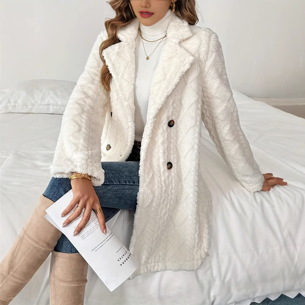 Warm Double Breasted Coat For Women view 2