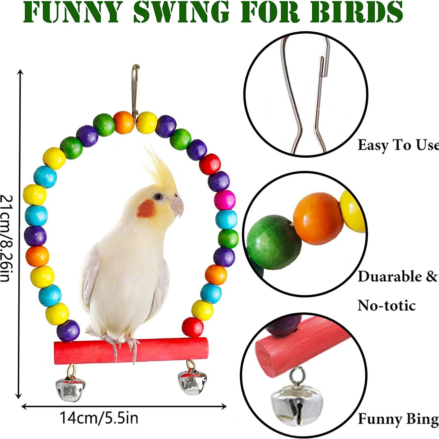 7PCs Parrot Toys Bird Cage Accessories view 2