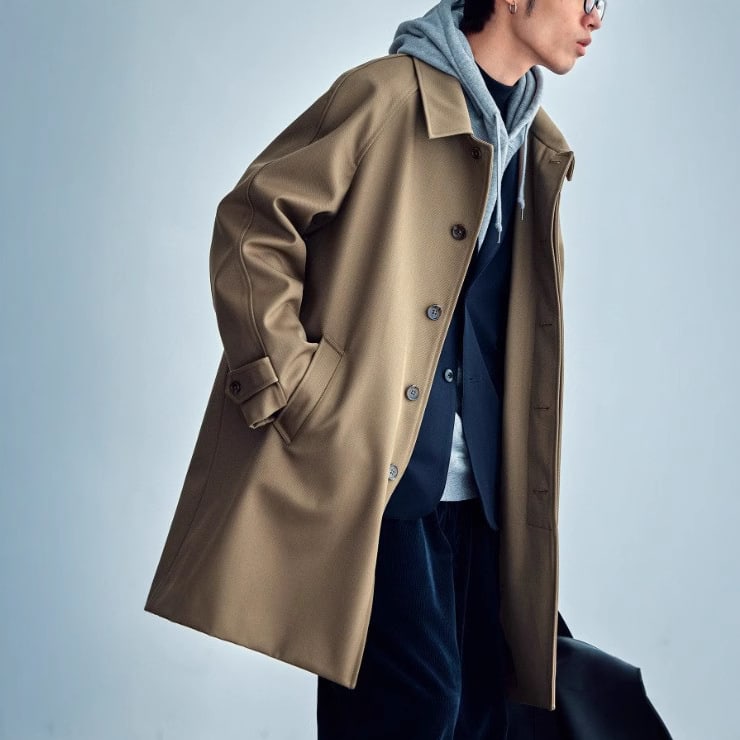 Wool Profile Trench Coat Raglan Sleeve view 7