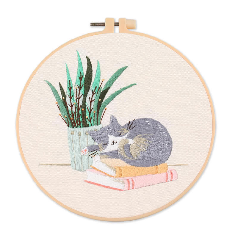 Cat Embroidery Pattern Diy Material Package Kit view 12