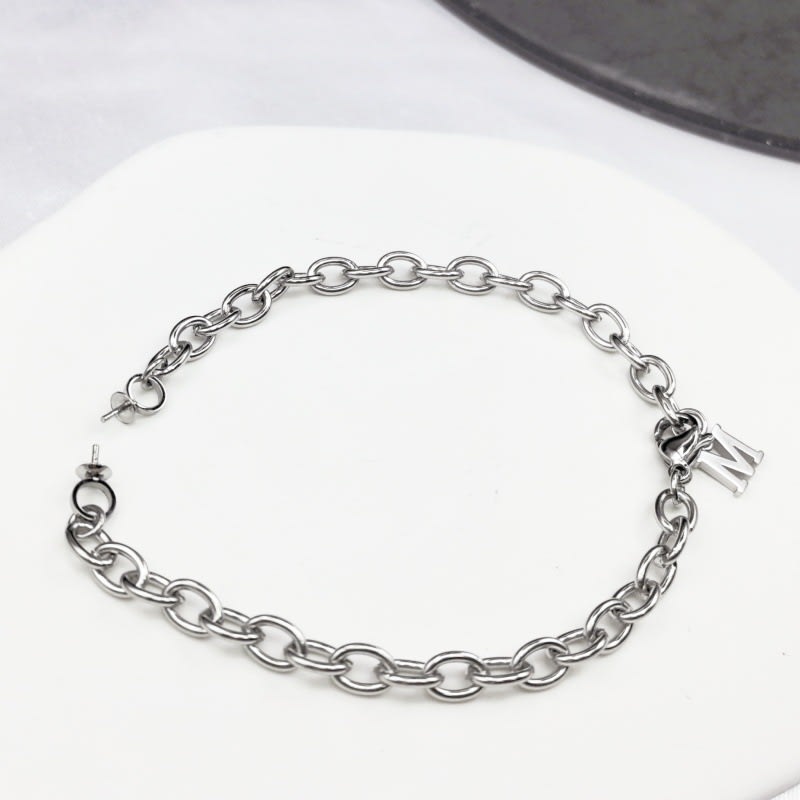 DIY Pearl Accessories Titanium Steel Empty Bracelet Holder view 3