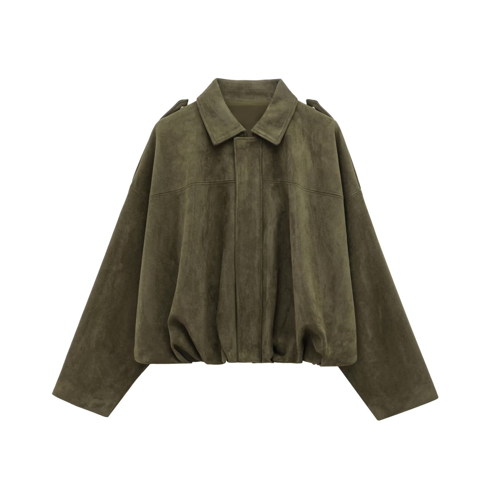 Faux Suede Texture Pilot Jacket - Men's Casual Zip Up Coat with Soft Touch Finish for Daily Wear view 4