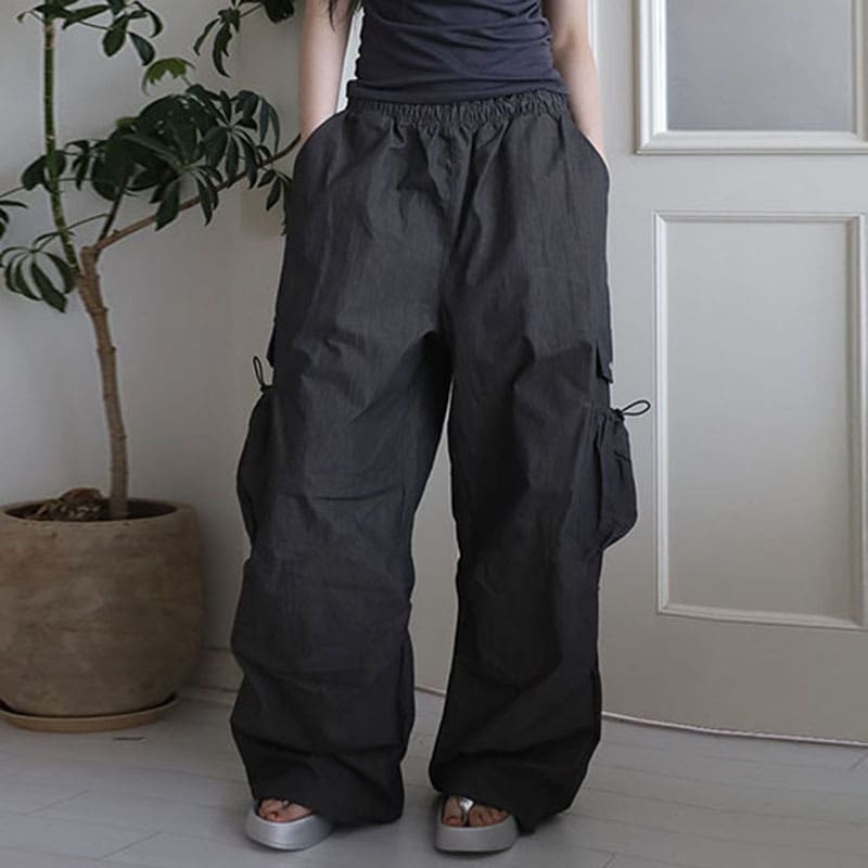 Loose Straight Wide Leg Casual Trousers view 2