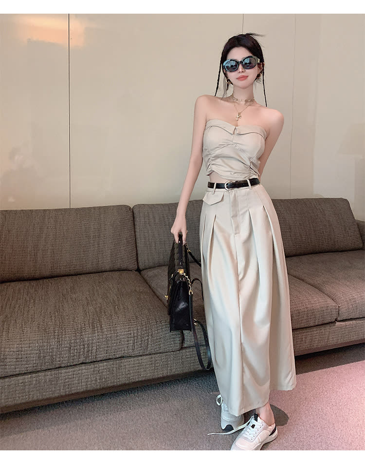 Women's Design Sense Slimming High Waist With Belt Long Skirt Tube Top Two-piece Set view 17