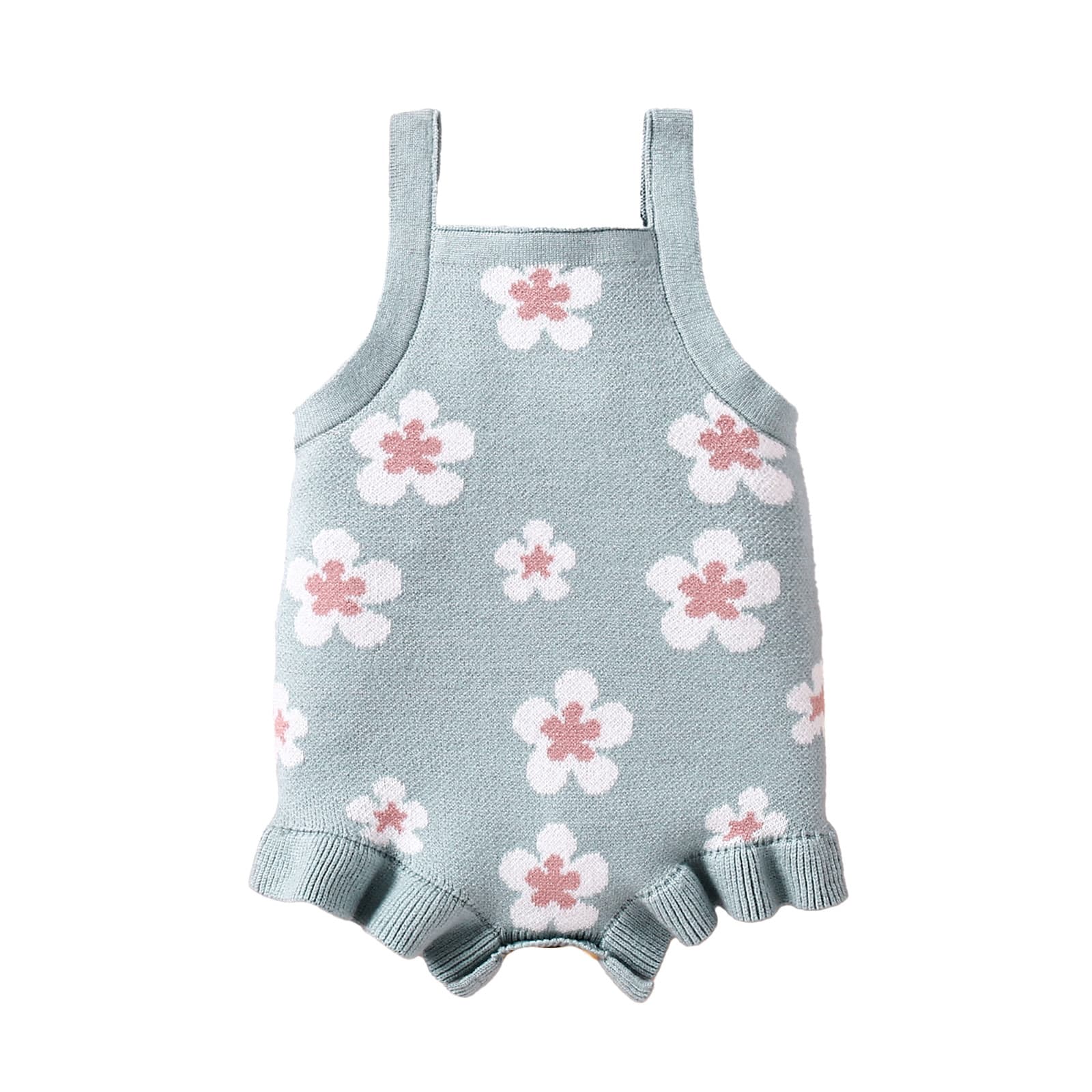 Children's Clothing Baby Strap Embroidery Light Blue Vest Jumpsuit view 4