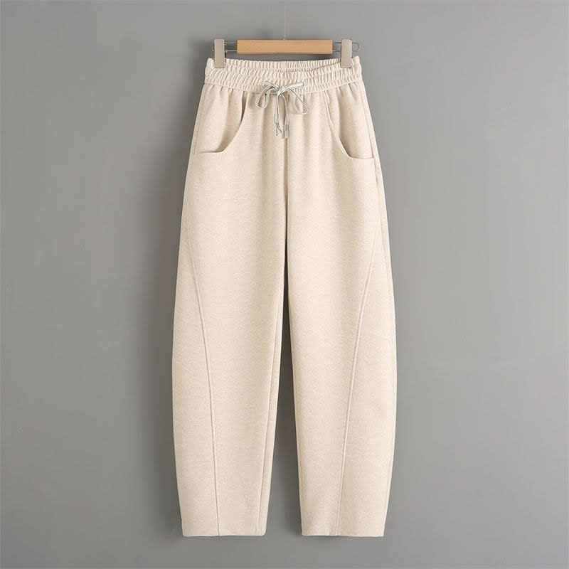 Fleece-lined Elastic Sickle High Waist Slimming Pants view 4