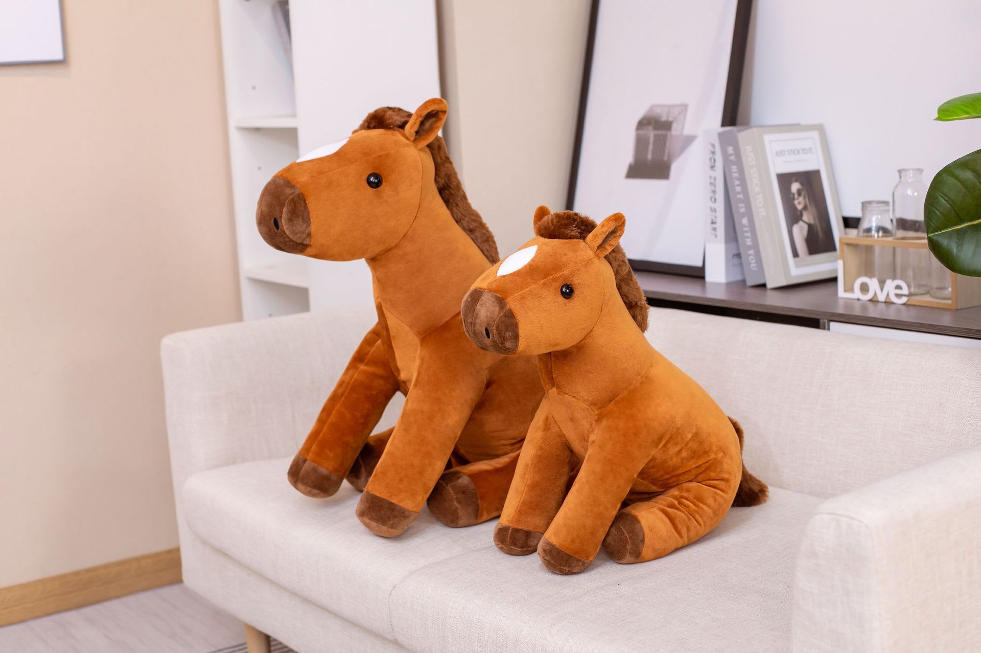 Sitting Horse Hair Plush Toy Creative Doll Pillow view 15