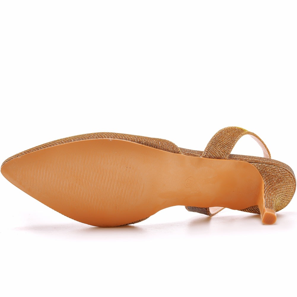 6cm Low-cut Pointed-toe Color-changing Cloth Plus Size Sandals view 26
