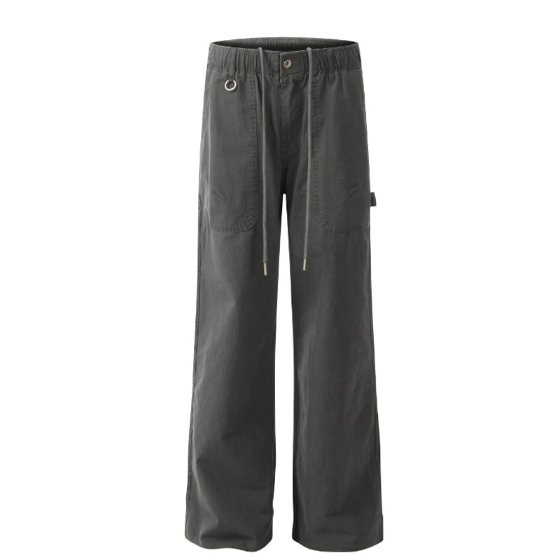 Drape Women's Large Pocket Design Straight Loose High Waist Casual Trousers view 7