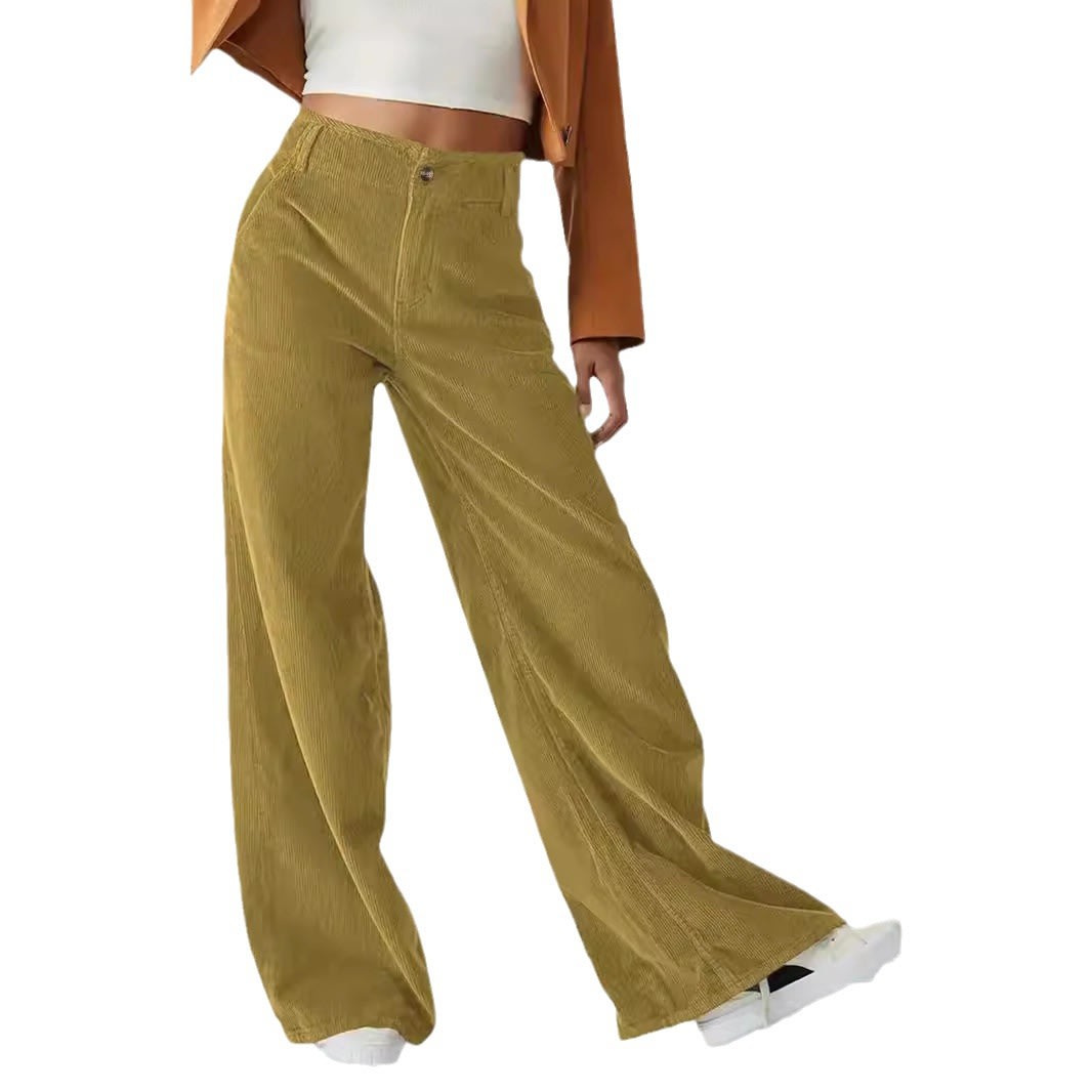 High Waist Drooping Slimming Casual Straight Pants Women's Trousers view 2