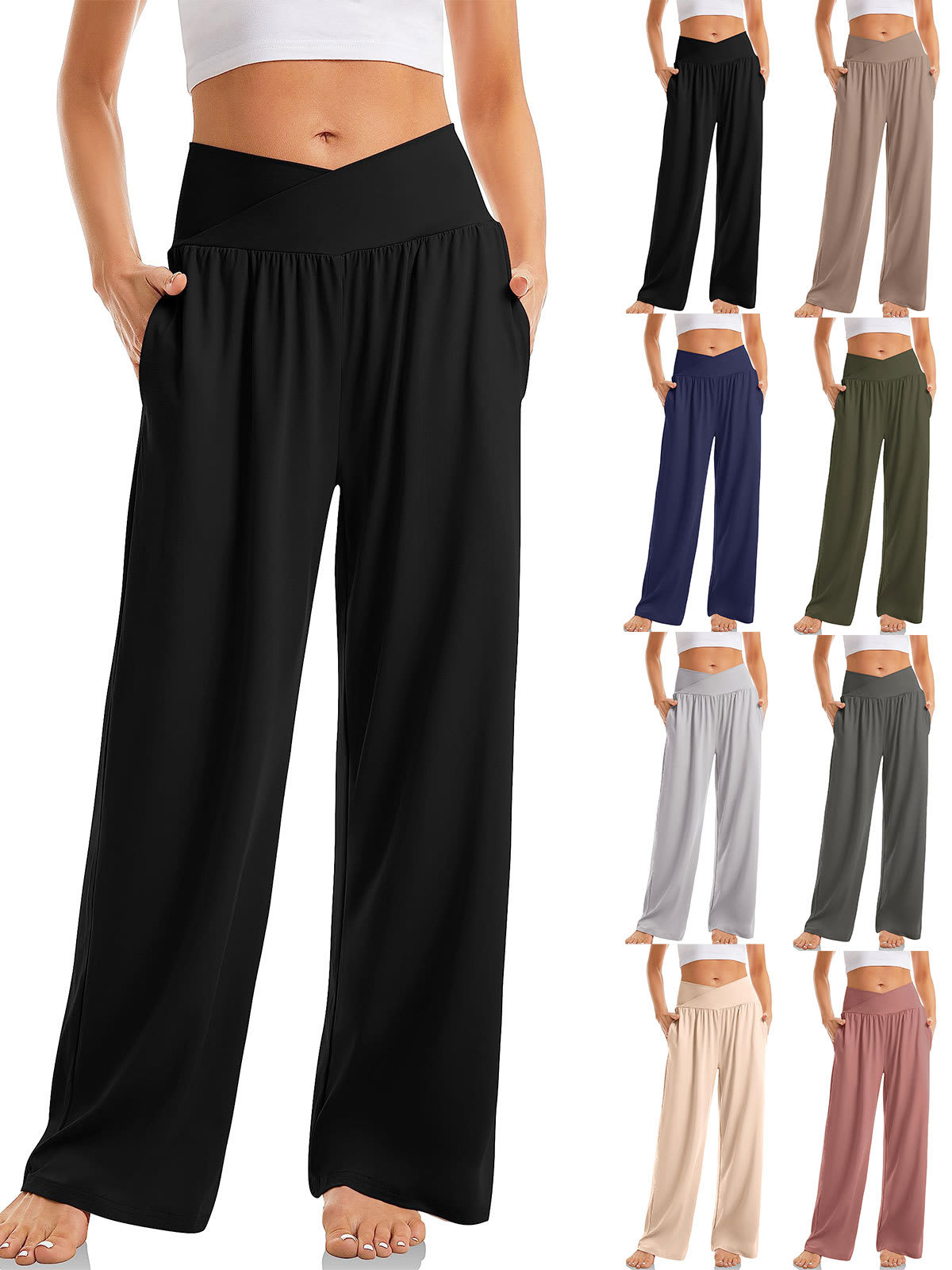 Women's Cross Waist Yoga Pants Loose Trousers Sports Pants view 7