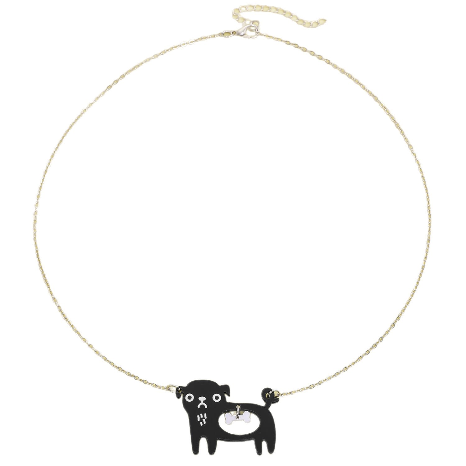 Cute Dog Cat Cartoon Necklace Ins Creative Collarbone Chain view 3