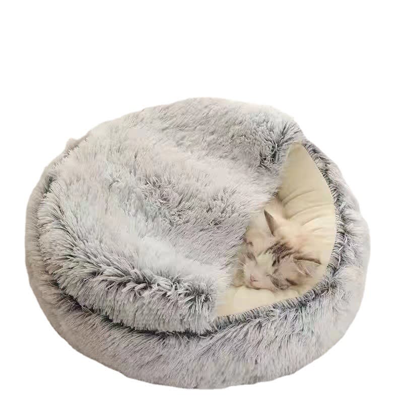 Semi-closed Cat Bed Four Seasons Universal Cover Shell Nest Small Dog Winter Pet Supplies view 8