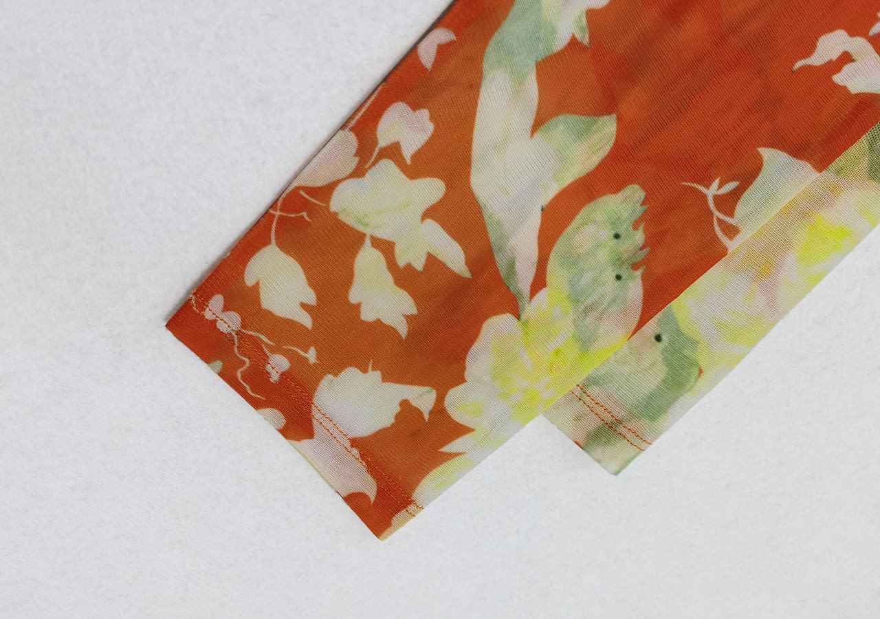 Foreign Trade Tie-dyed Printed Slim Cover Belly Top view 2