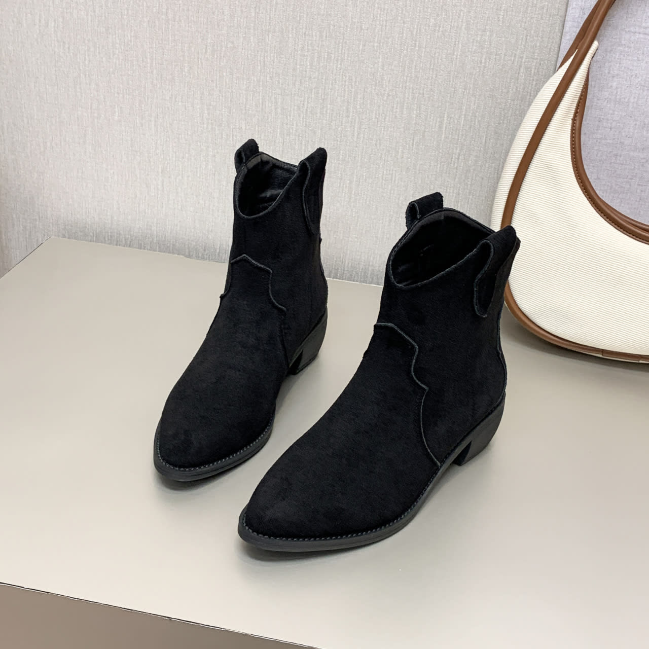 Cowboy Boot Short Plush Autumn Pointed-toe Short Boots view 3