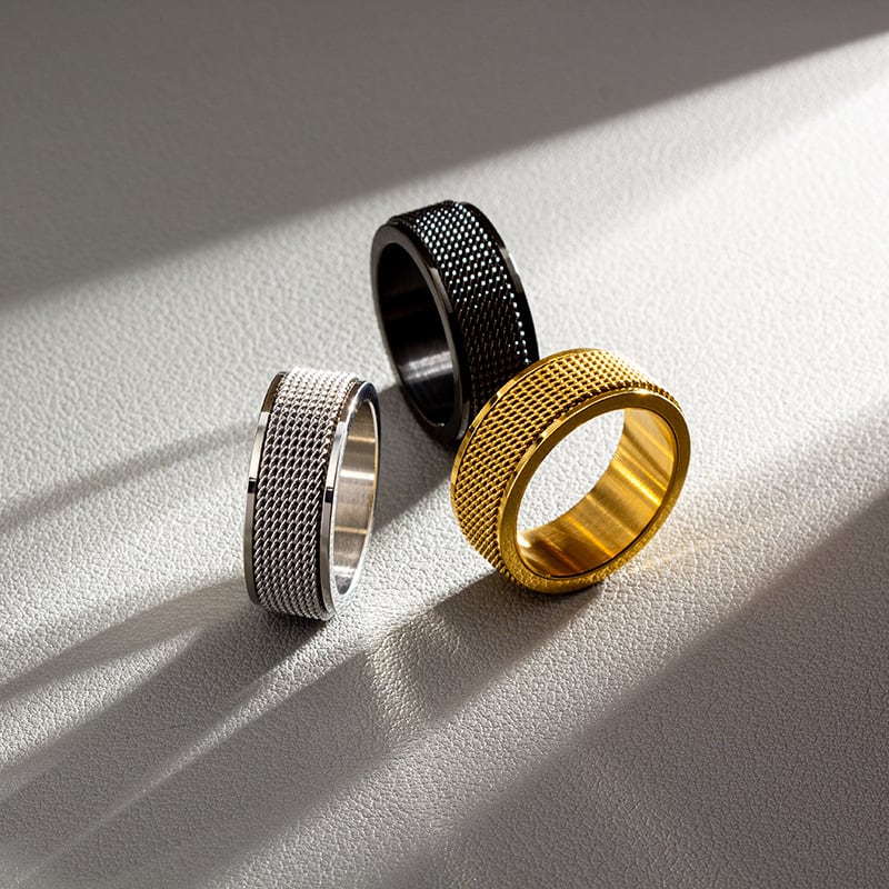 8MM Men's Titanium Steel Outdoor Decompression Rotating Ring view 2