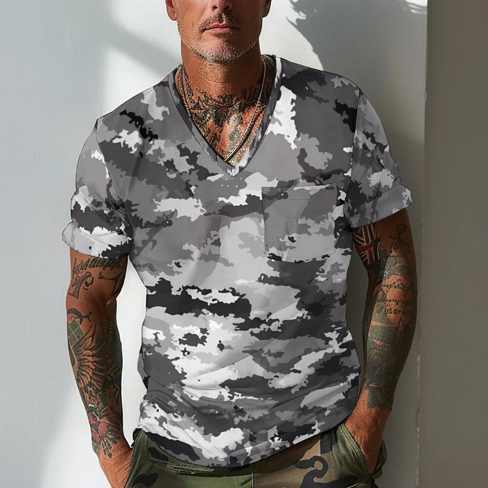 Summer Men's Design Camouflage Breathable Loose Fashion Short Sleeve view 8