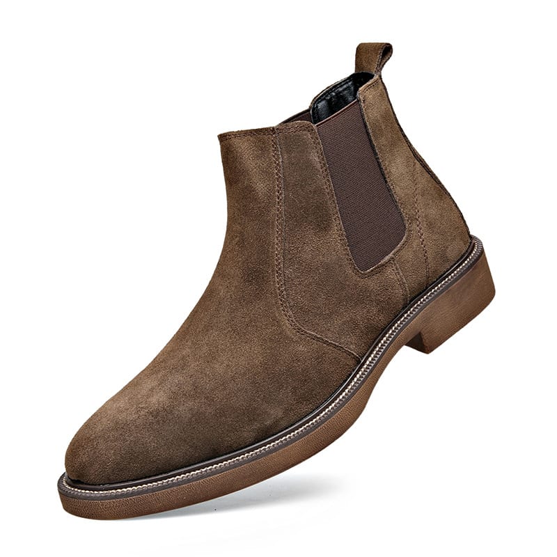Men's Suede Leather Autumn And Winter New Fleece-lined Pointed Ankle Boots view 6
