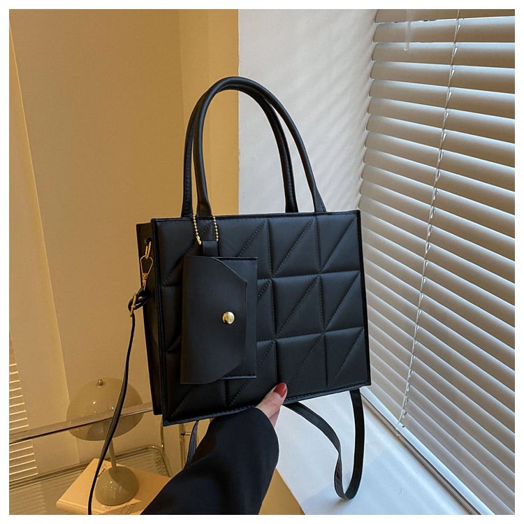 Fashion Plaid Shoulder With Small Wallet Simple Elegant Portable Square Tots Women's Handbag view 7