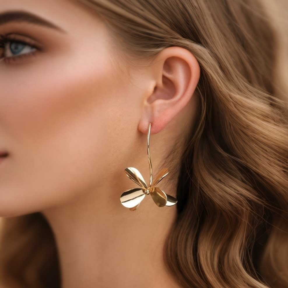 Leaf Earrings Exaggerated Metal Temperament Dragonfly view 3