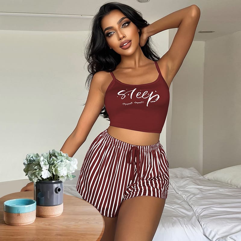 Letter Stripes Printed Ladies' Homewear view 11