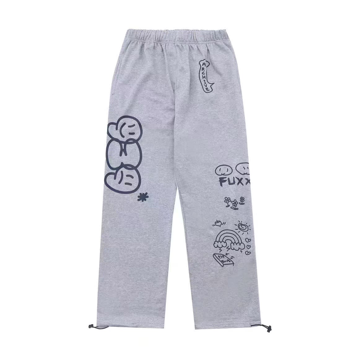 Graffiti Letter Loose Straight-leg Wide-leg Pants view 15
