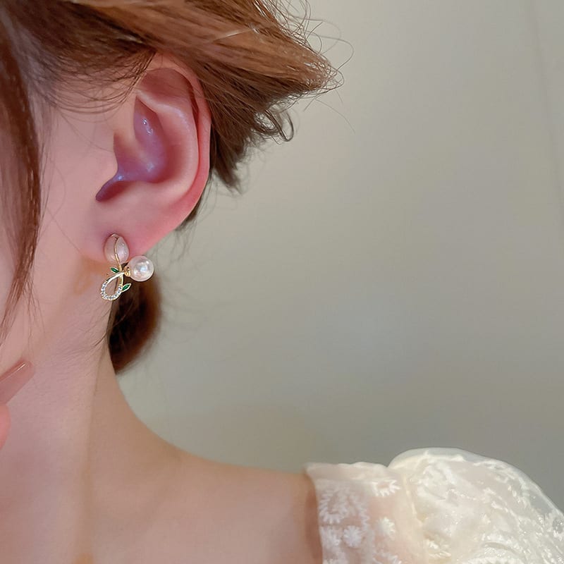 Fashion Personality Bead Tulip Flower Earrings view 12