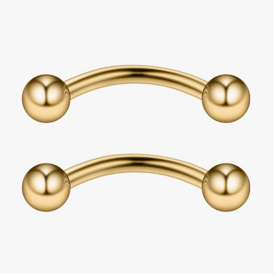 Stainless Steel Brow Nail Curved Rod Ball Piercing Jewelry view 3