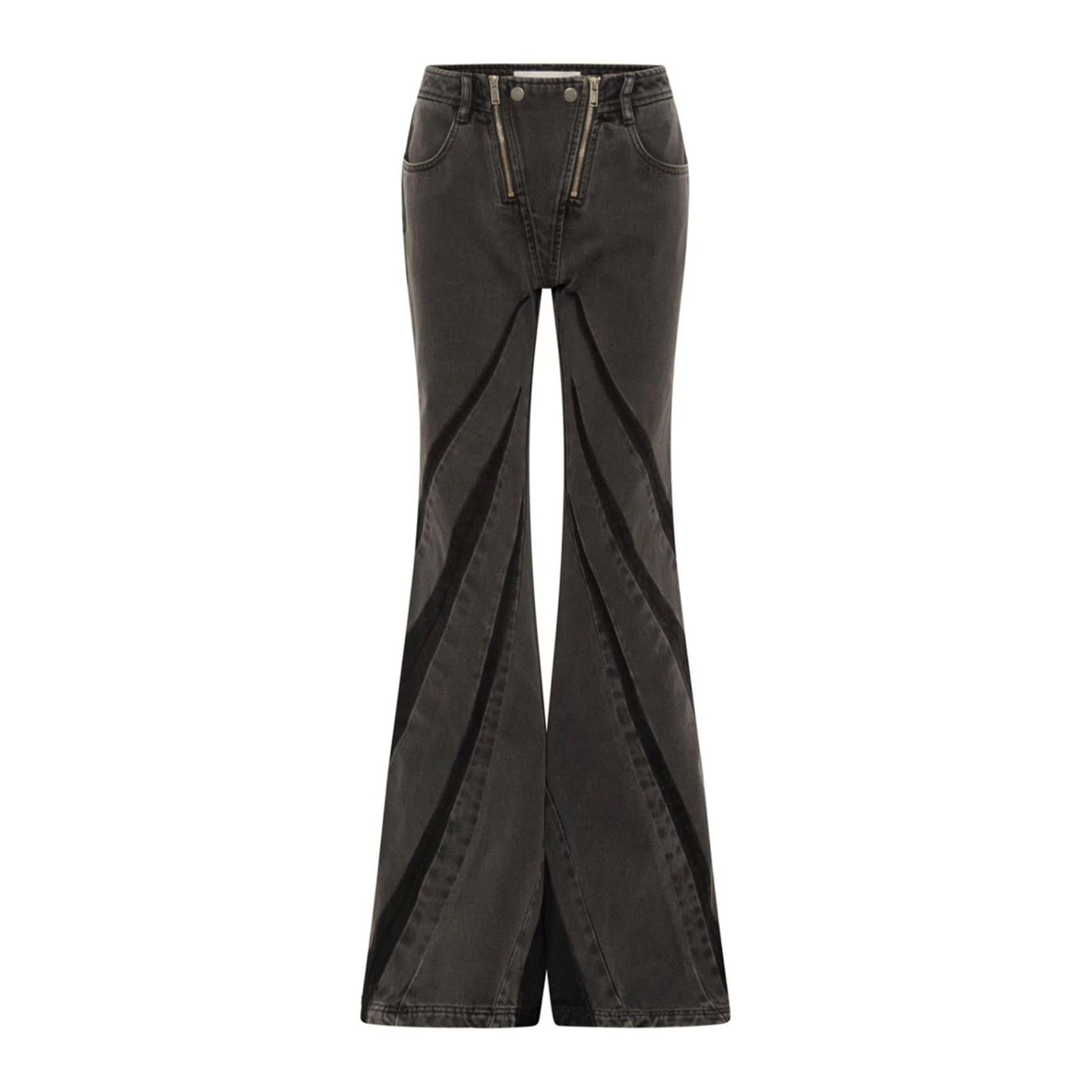 Color Contrast Patchwork Tube Top Three-dimensional Elastic Washed Jeans Two-piece Set view 5