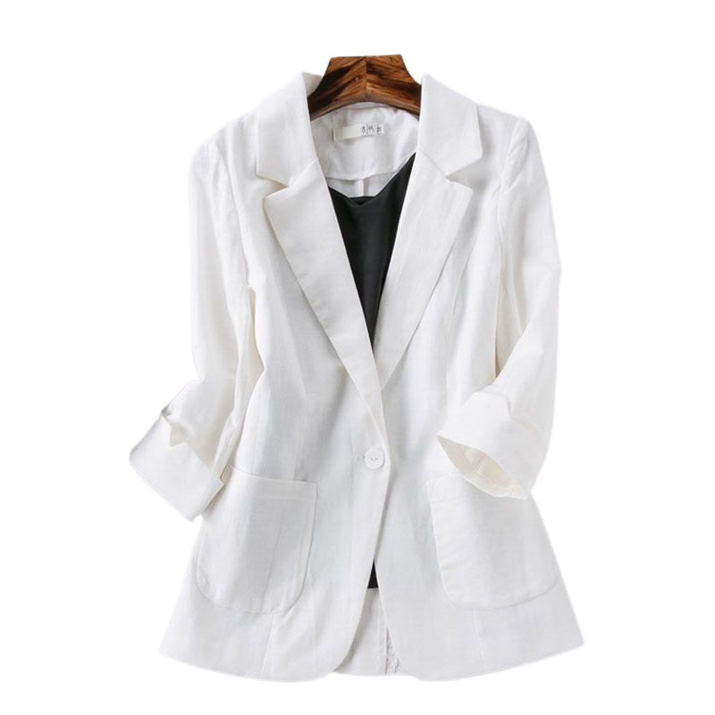 Omen's Springsummer Thin Fashion Slim Fit Sub-suit Cropped Sleeve Short Top