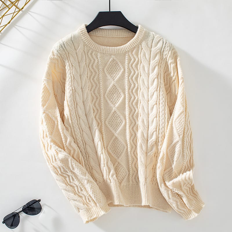 Women's Retro Loose Long-sleeved Sweater Top view 4