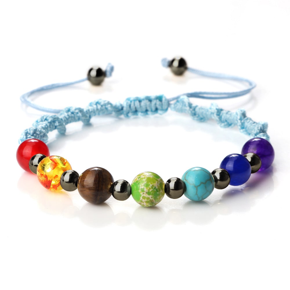 Colorful Stone Beads Bracelet Yoga Woven Hand Strap view 15