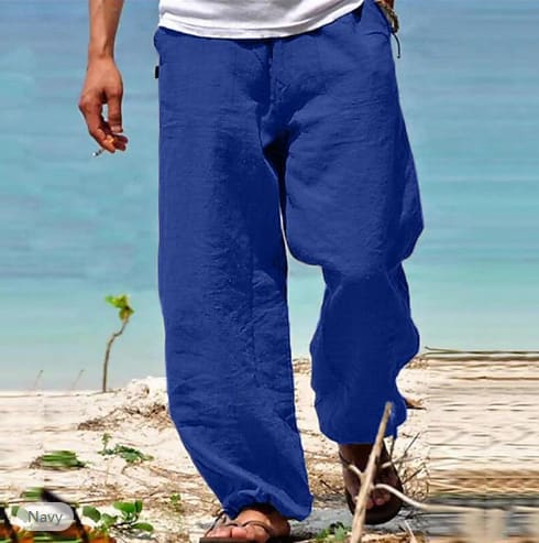 Men's Trousers Summer Drawstring Elastic Waist Beach Pants view 16