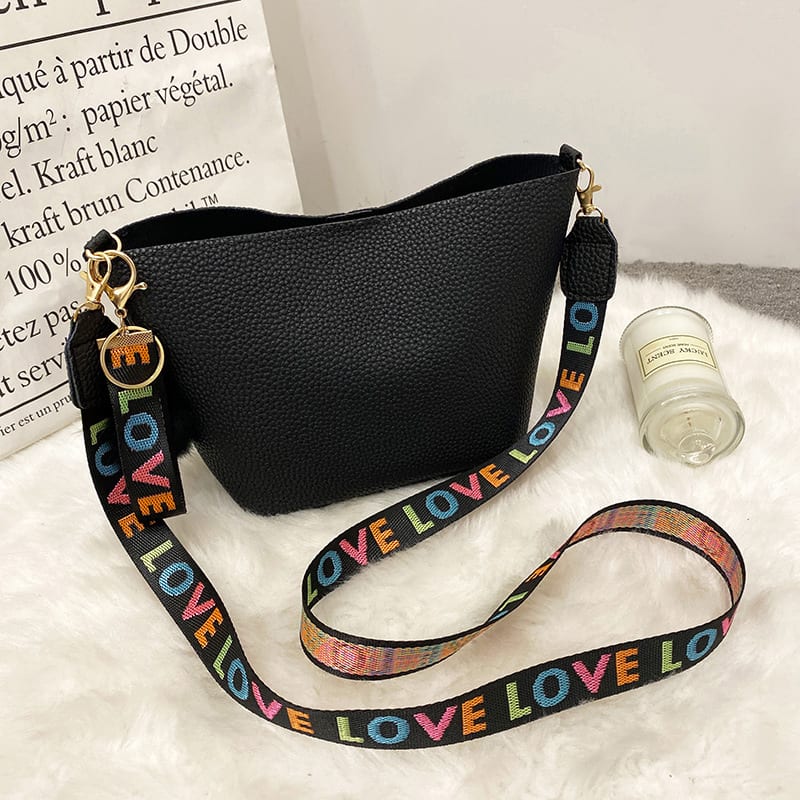 Printing Shoulder Girdle Women's Bucket Bag Lychee Pattern view 19