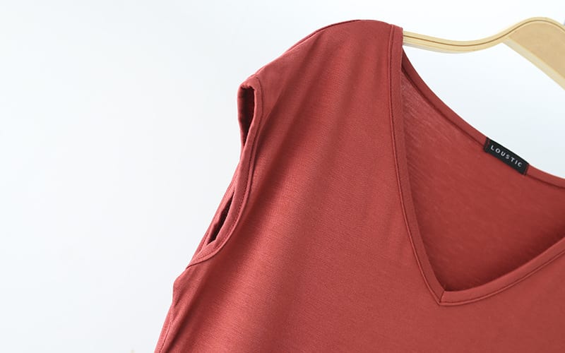 Solid Color And V-neck Sleeveless Loose Women's T-shirt Casual Bottoming Shirt Inner Wear Blouse view 7