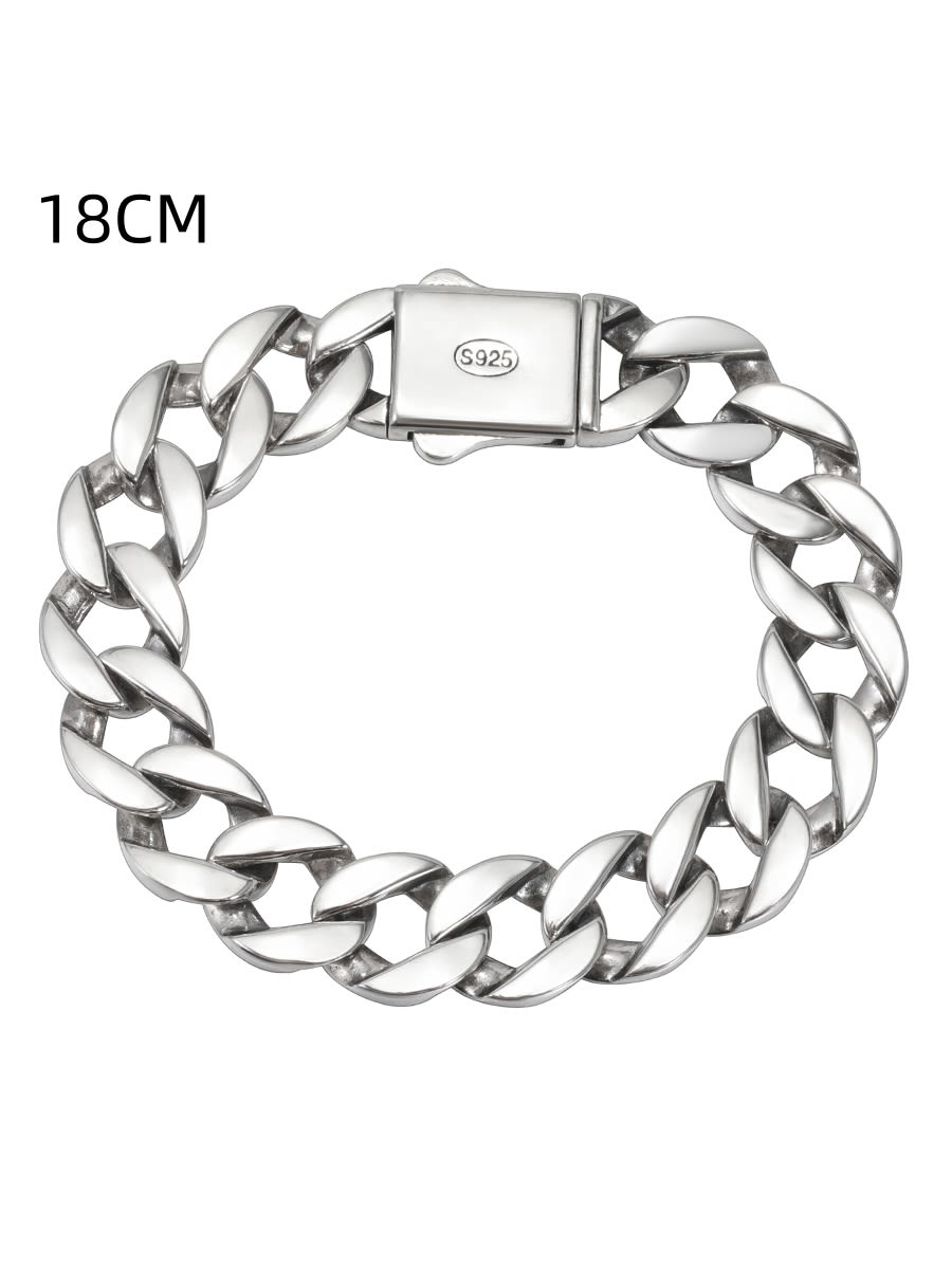 S925 Sterling Silver 13mm Thick Cuban Bracelet view 4