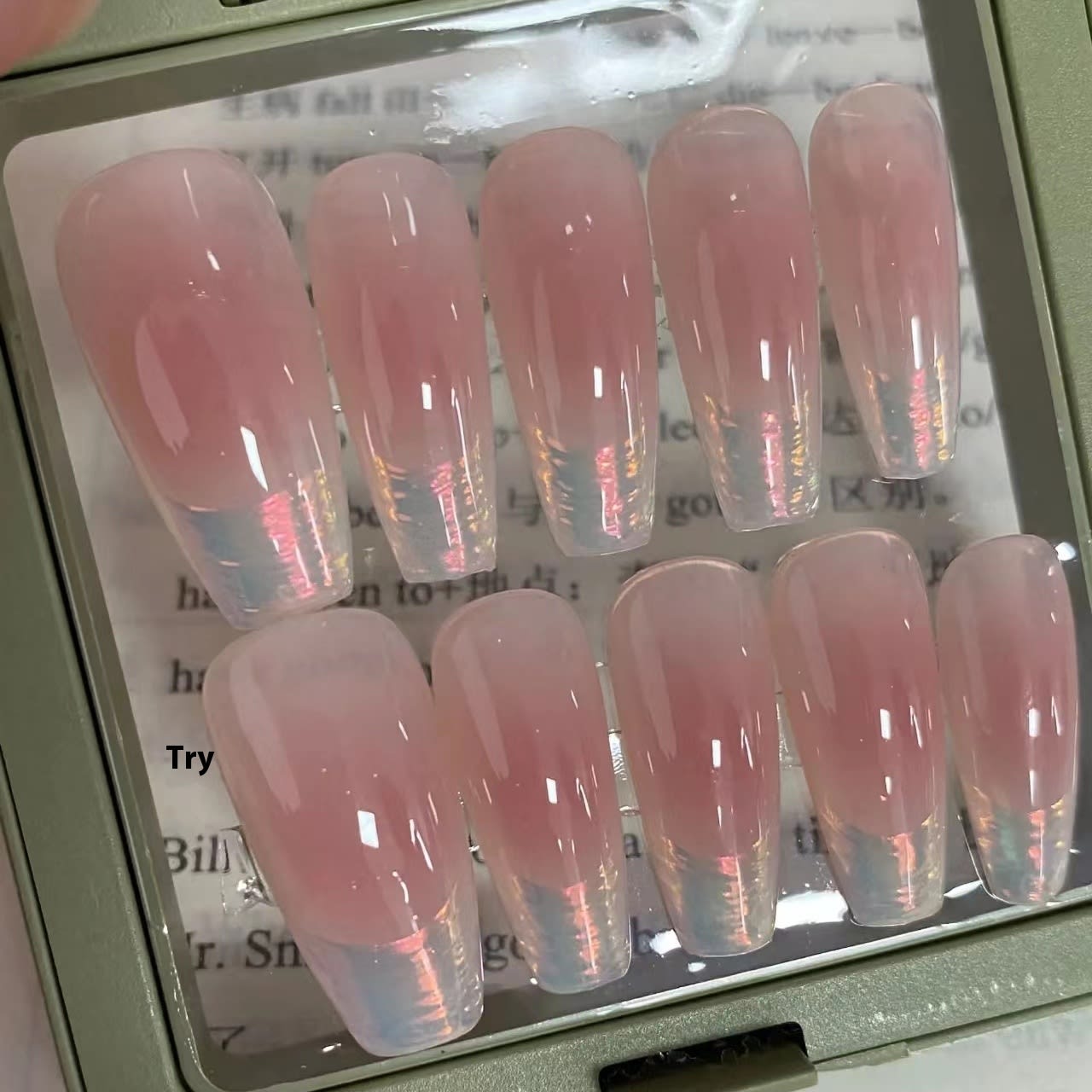Blush Pleated French Handmade Manicure Wear Nail Fake Nails view 3